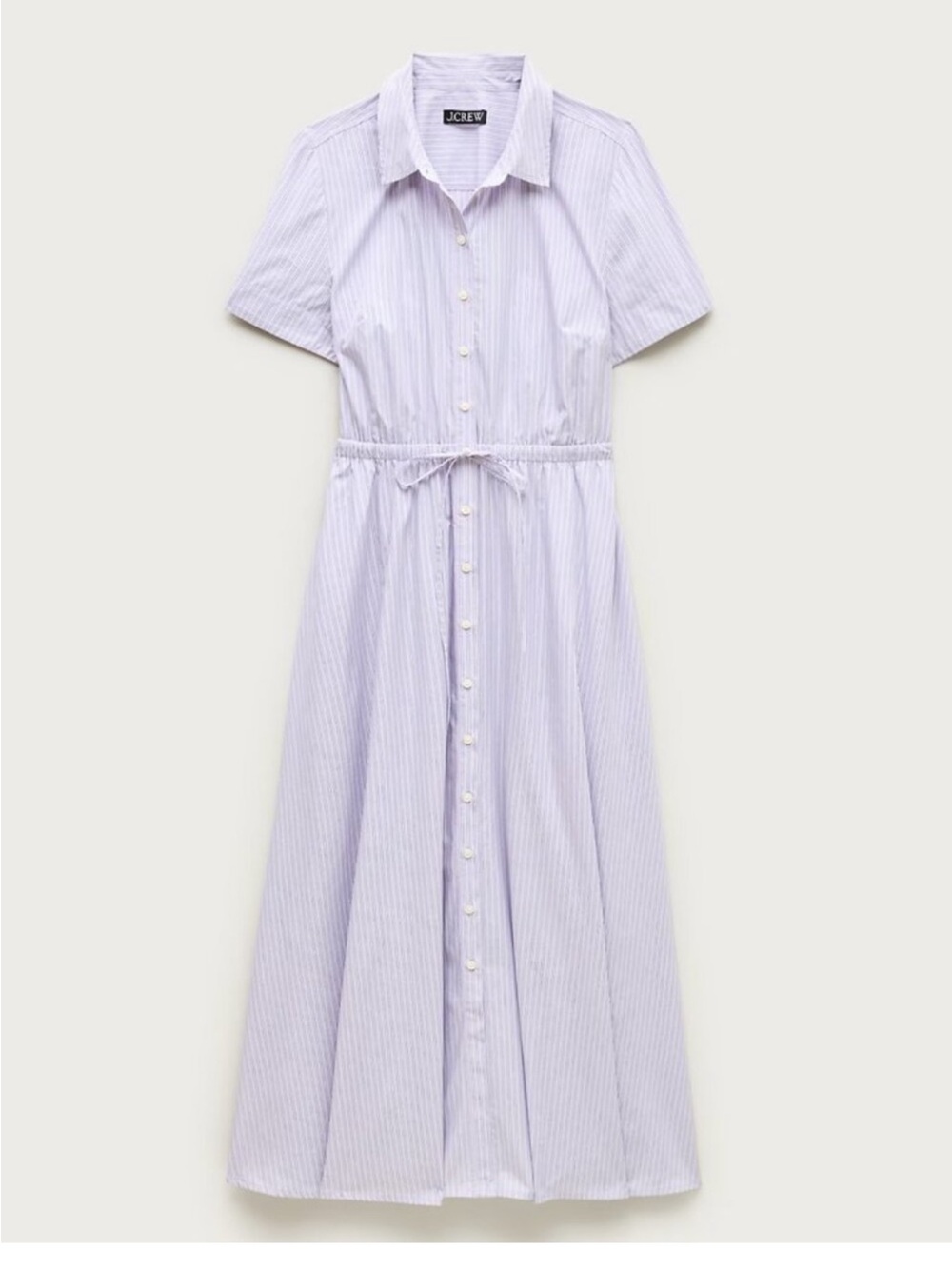 J. Crew Cerise shirt-dress in striped cotton poplin